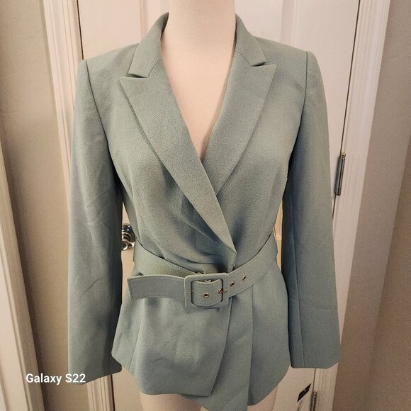 Tahari ASL Mint Green Blazer/Belt. NWT. Size 4 - Picture 1 of 12